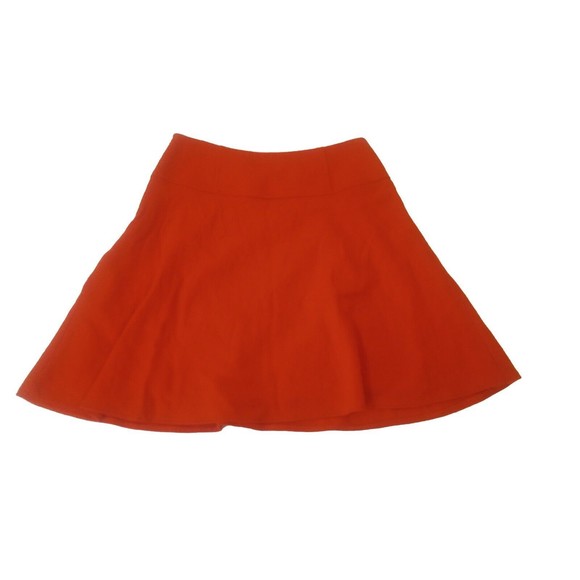 Boden Womens Sz 2 Skirt Mini 65% Wool Blend Orange Side Zip Fully Lined Spring - Picture 3 of 11